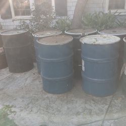 55 Gal Rolled Top Barrels With Lids And Fasteners 
