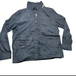 Tommy Hilfiger Rain Jacket Men's Large  Navy Blue Logo Long Sleeve Full Zip
