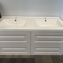 Bathroom double basin cabinet with countertop  Open box(never used)one left