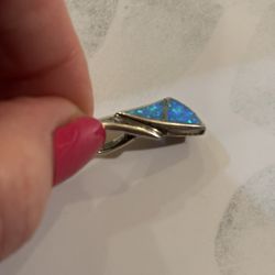 Blue Opal Pendant 925 Silver