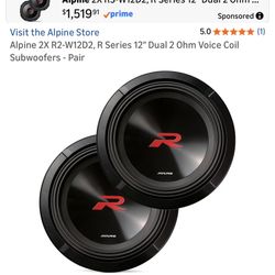 Alpine Type R 12inch Subwoofers $600 Or Best Offer 