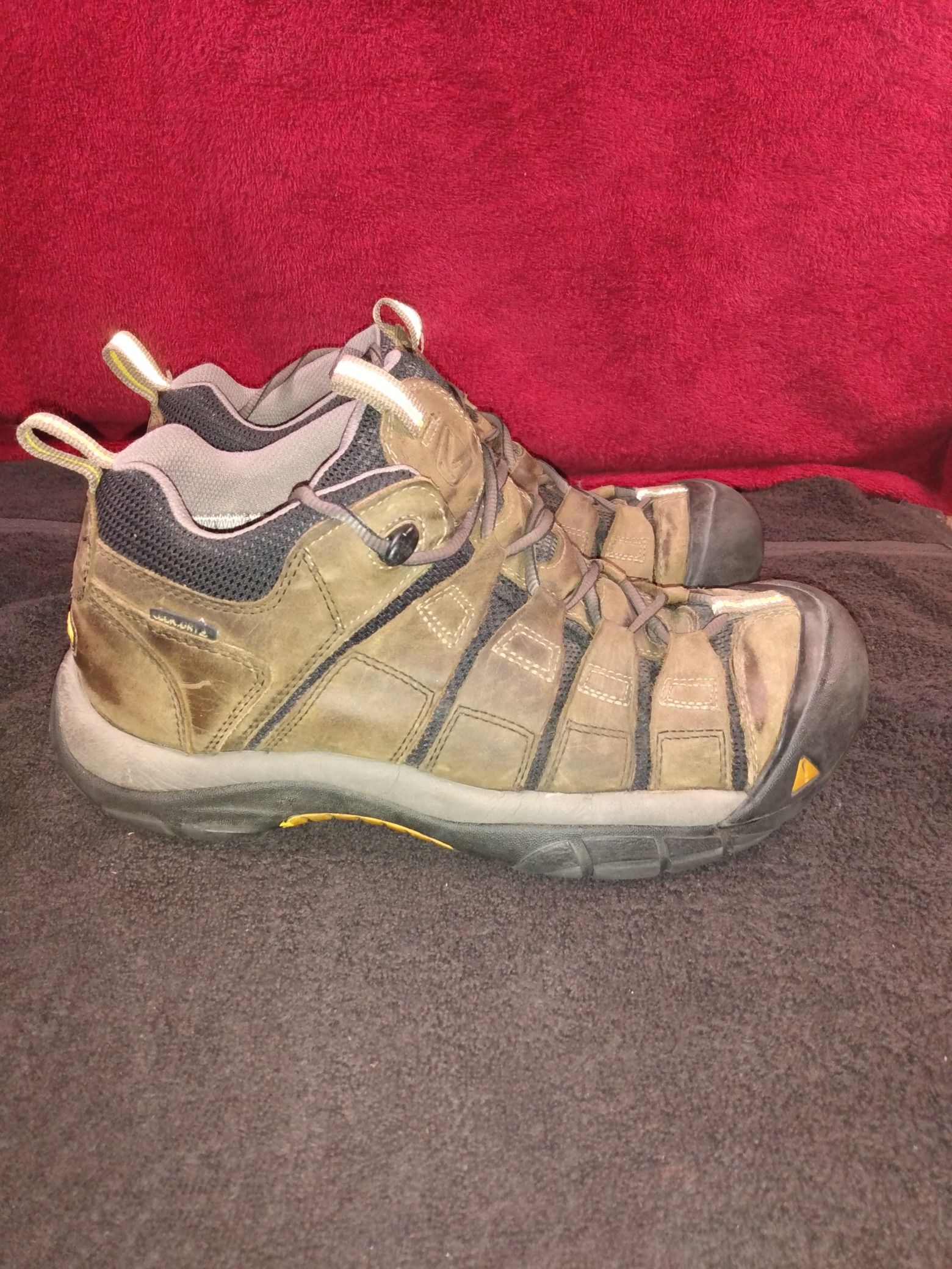 Keen 0808 Brown Leather Lace Up Keen Dry Shoes Size 10 US, UK 9