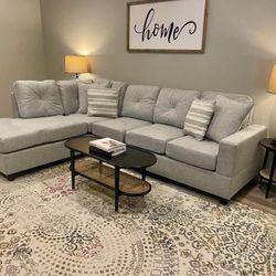 Brand New Grey L Shape Fabric Sectional Sofa/Couch 