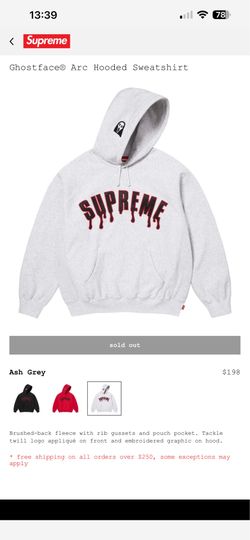Supreme ghostface hooded sweatshirt