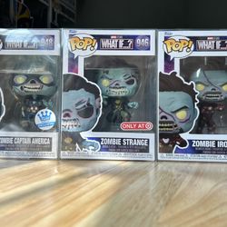 Funko Pop-marvel -what If…? Zombie Captain America , Iron Man , Zombie Strange 