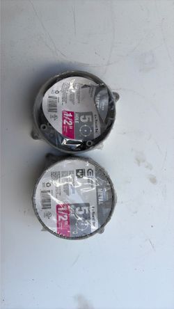 2 ——4” gray metal , 1/2” 5 hole round boxes