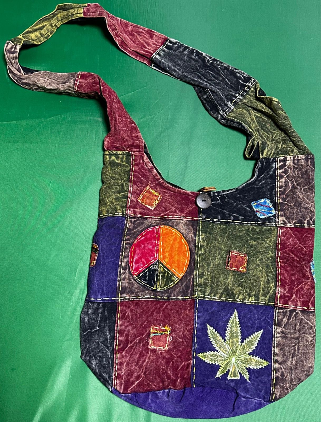 Ripped Razor Cut Crossbody Hippie, Purse, Handbag, Or Backpack Made In Nepal