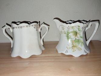 Antique Creamer & Sugar Bowl 