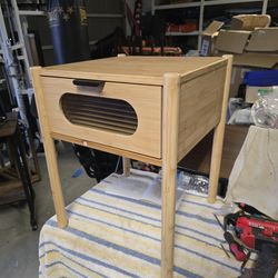 Studio Naresh Mid-Century Modern Transitional Natural Brown Bamboo Wood 1-Drawer End Table