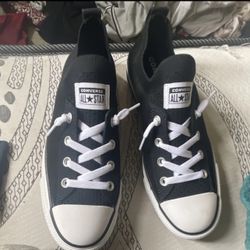 womens ,black ,9.5 converse chuck taylor all star shoreline knit slip-on sneaker