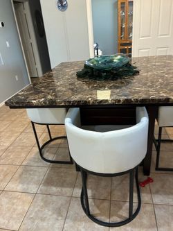 Marble Top Dining Table with Chairs