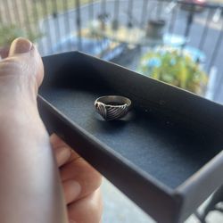 Vintage Silver-Tone Ring Mcm | Size 55 (US 7.5)