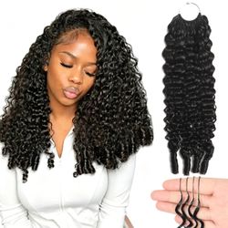 Burmese Curly Crochet Human Hair, 20 Inch 120g Miracle Knots Crochet Human Hair for Black Women - Knotless, Pre-Separated, Lightweight, 3C4A Water Cur
