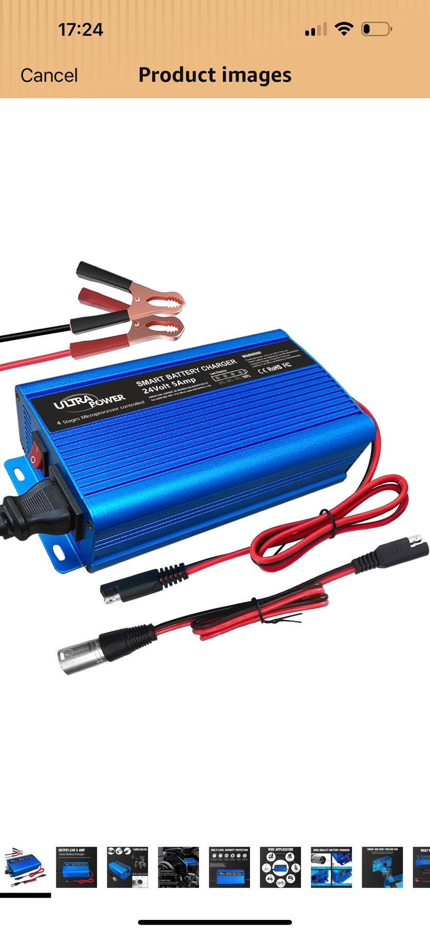 Brand New 24V 5A Battery Charger,Battery Maintainer,XLR Connector for Lakematic,Pride Mobility,Jazzy Power Chair,Drive Medical