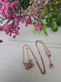 Rose Gold Swarovski Swan Necklace