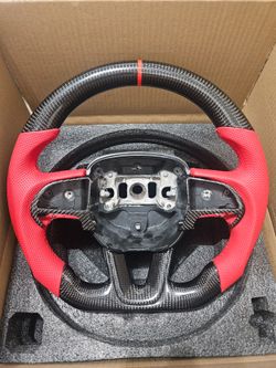 BRAND NEW 2015-2025 Dodge Challenger Charger Real Carbon Fiber Steering Wheel