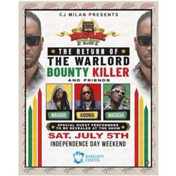 Bounty killer VIP Tickets  Barclays Center July 5th Reggae 