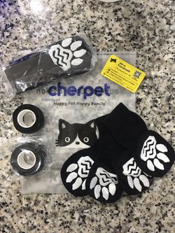 Anti-slip dog socks.