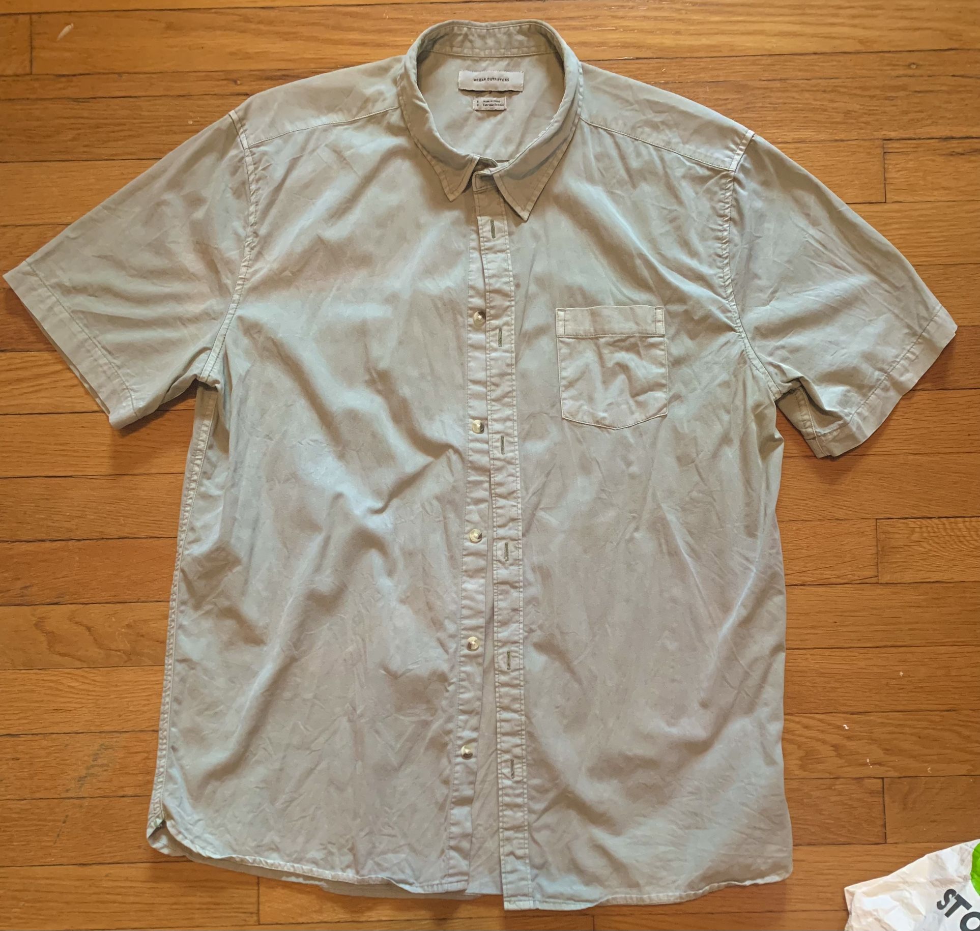 Urban Outfitters green s/s button shirt, SizeL ttsL