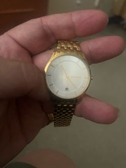 Skagen  Silver Dial Gold Tone Watch