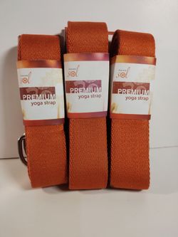 Lot of 3 Gaiam Sol Premium Orange Yoga Straps New