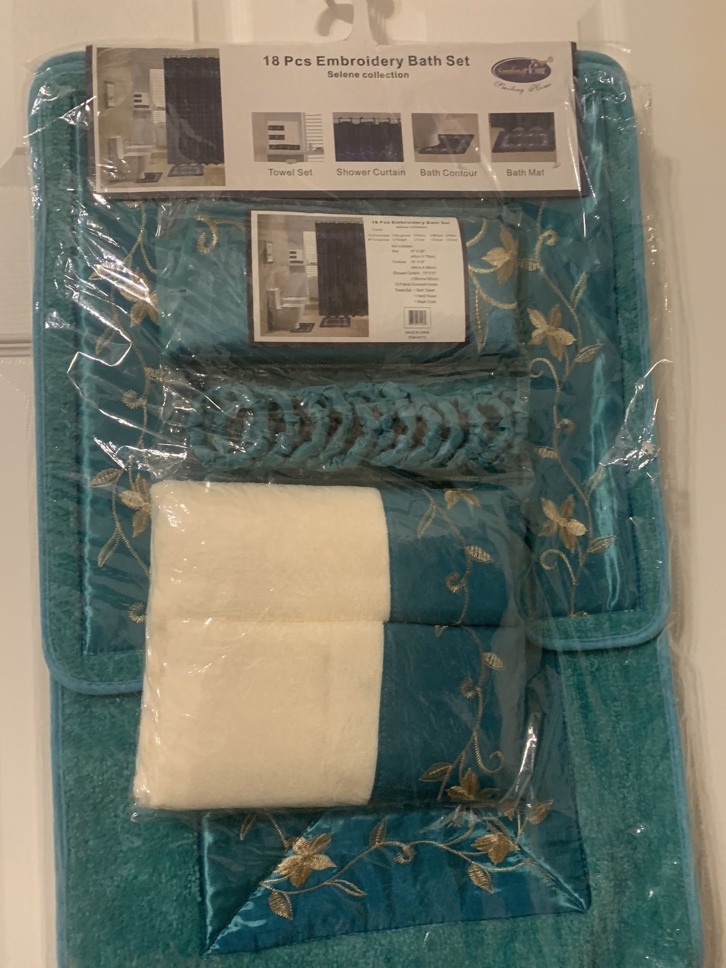 Juego De Cortina Y Decoración Para Baño