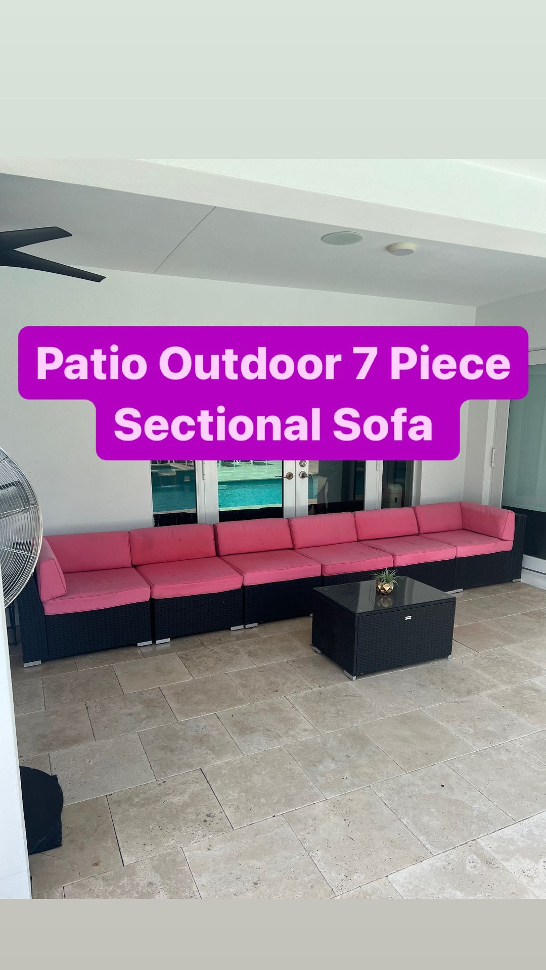 Kinbor Patio Outdoor 7 Pieces Sectional Sofa With Table (Serious Buyers Only)