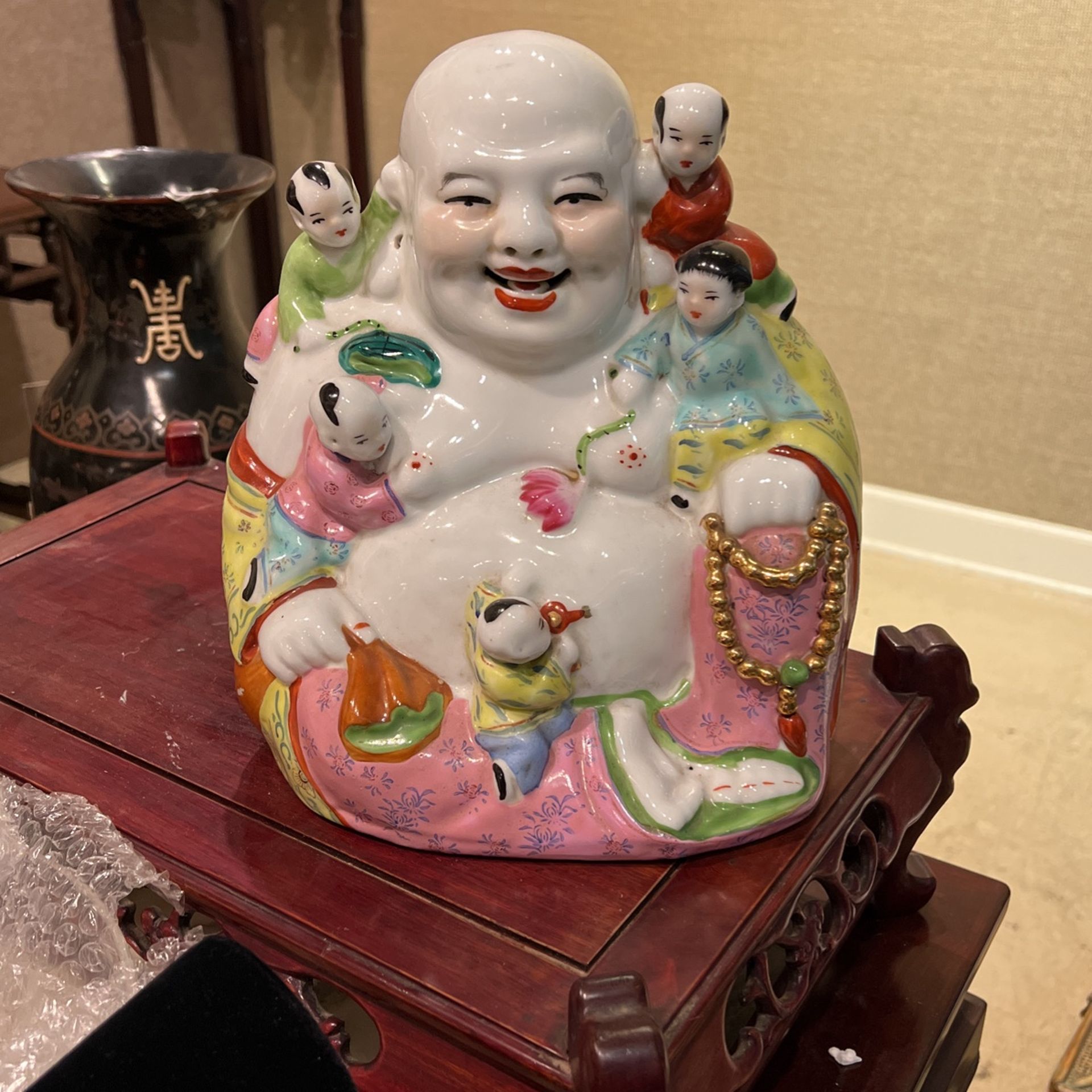 Antique Store Moving. Porcelain Happy Buddha