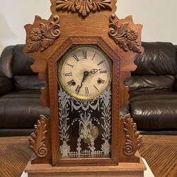 Wooden Oak Kitchen Clock 