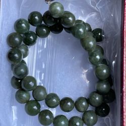 925 Sterling Silver Natural Jade Necklace