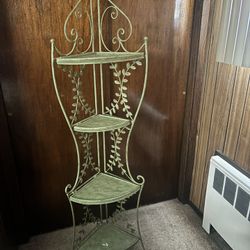  Antique Dark Green Wrought iron Shelf