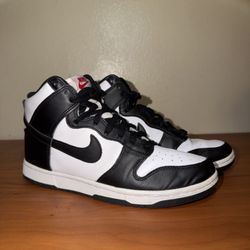 Nike Panda Dunks Women’s High Top Size 9.5 Black White Sneakers DD1869-103