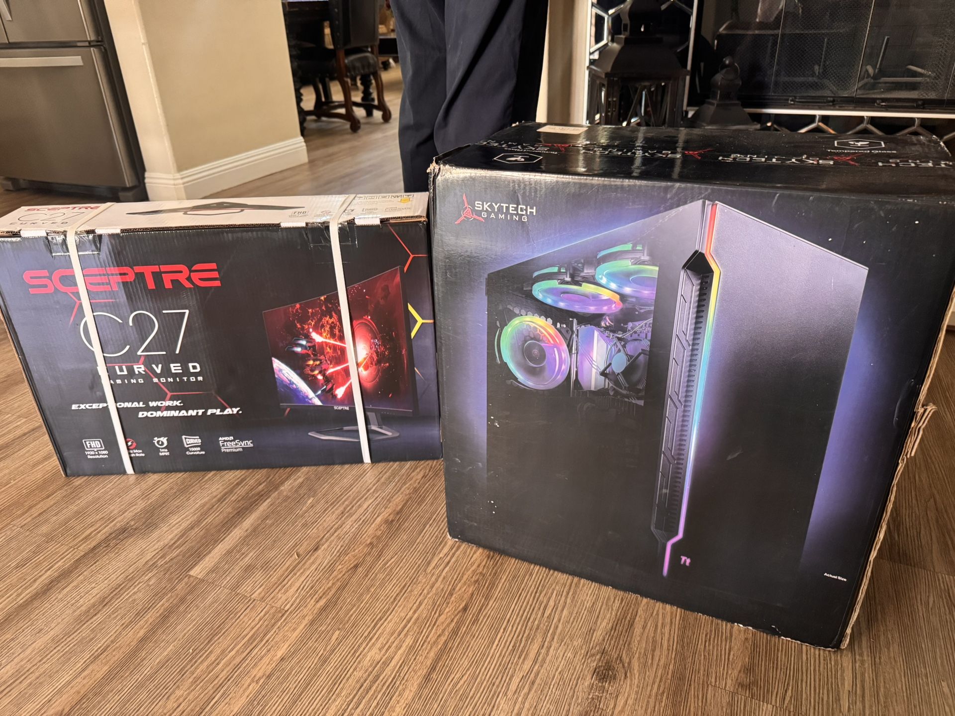 Skytech Gaming Pc And Monitor Sceptre Cr7