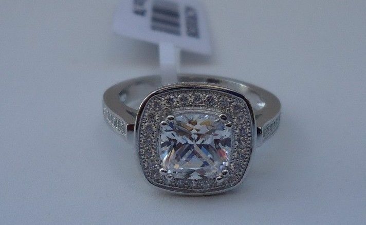 925 Solid Sterling Silver with Platinum over Size 6