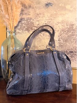 Michael Kors Blue Snake Print Shoulder Bag Tote -