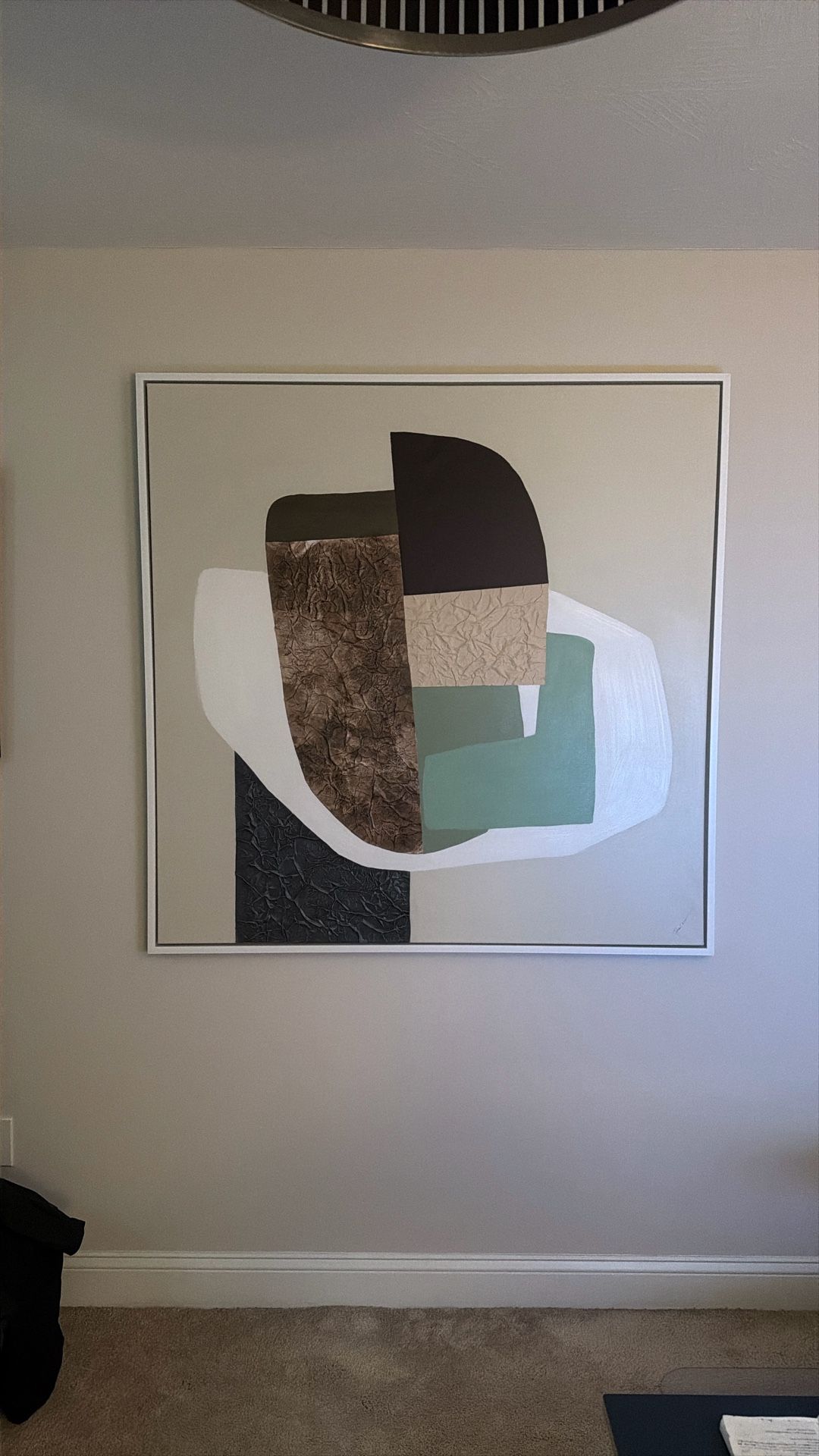 Huge Modern Artwork CB2 Framed Canvas 50x50