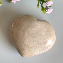 Peach Moonstone Heart 