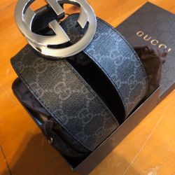 Men’s Gucci Belt Black Monogram Supreme GG Belt Authentic NEW 