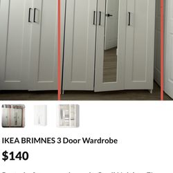 IKEA BRIMNES 3 Door wardrobe 
