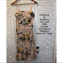 Chance & Destiny Band Of Gypsies Hi-Low Midi Dress Size Medium Women’s New