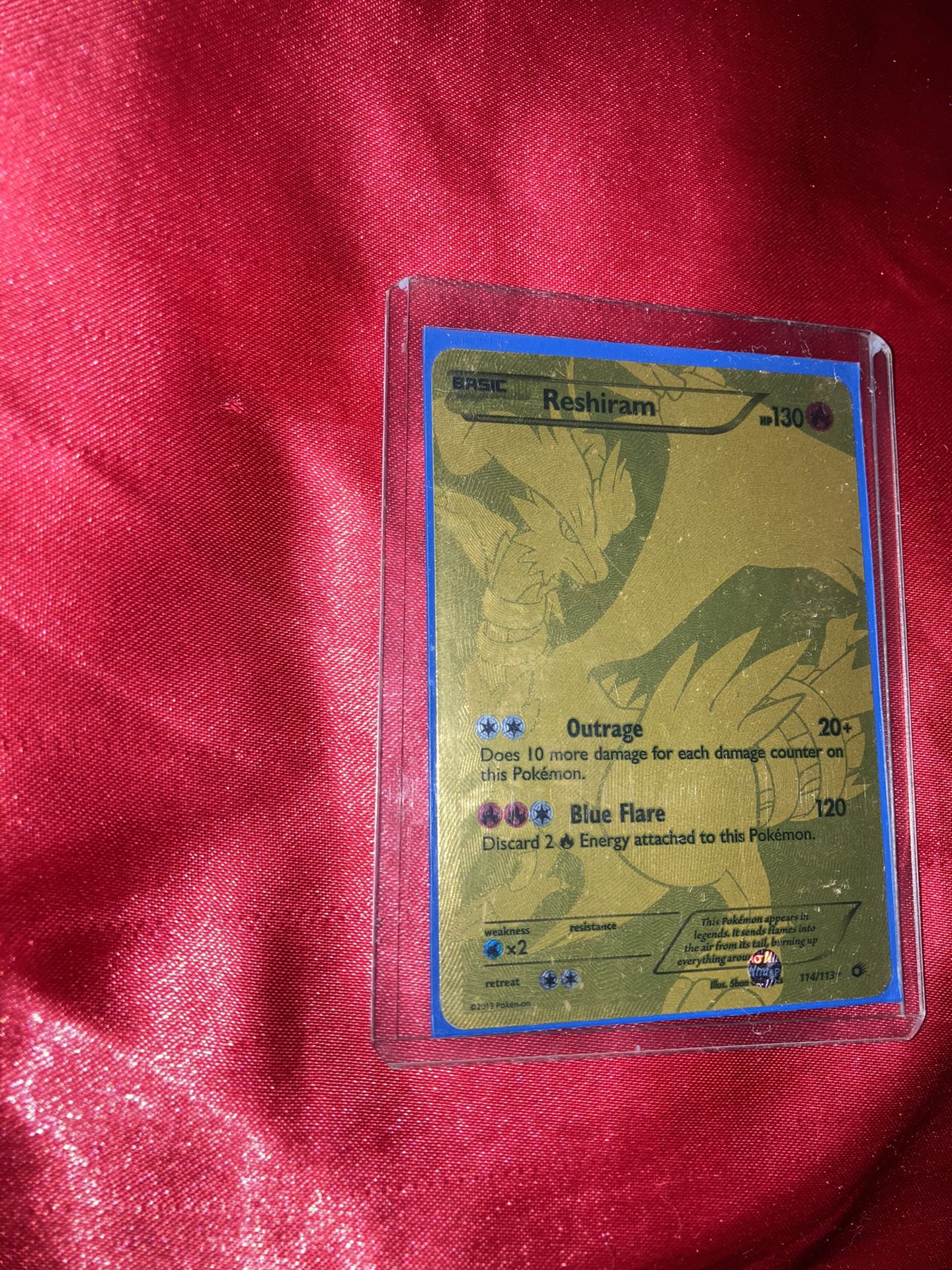(Rare) Gold Reshiram Pokemon Card