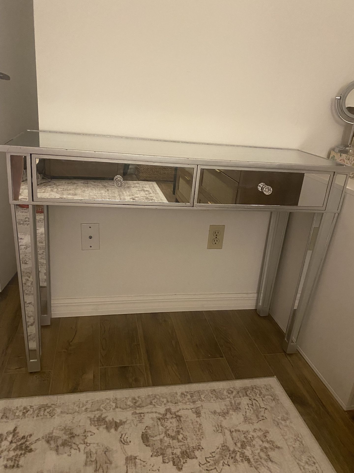 Mirror Vanity Desk with 2 Drawers