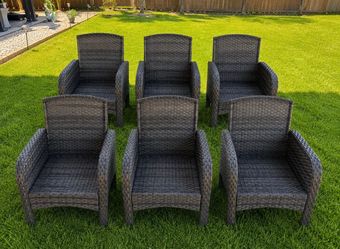 6 chairs no chairs no cushions  new