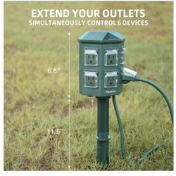 Outdoor Power Strip Waterproof, 100 FT Extension Cord, 6 Grounded Outlets for Halloween/Christmas Decorations and Inflatables, 15A/1875W, ETL Listed