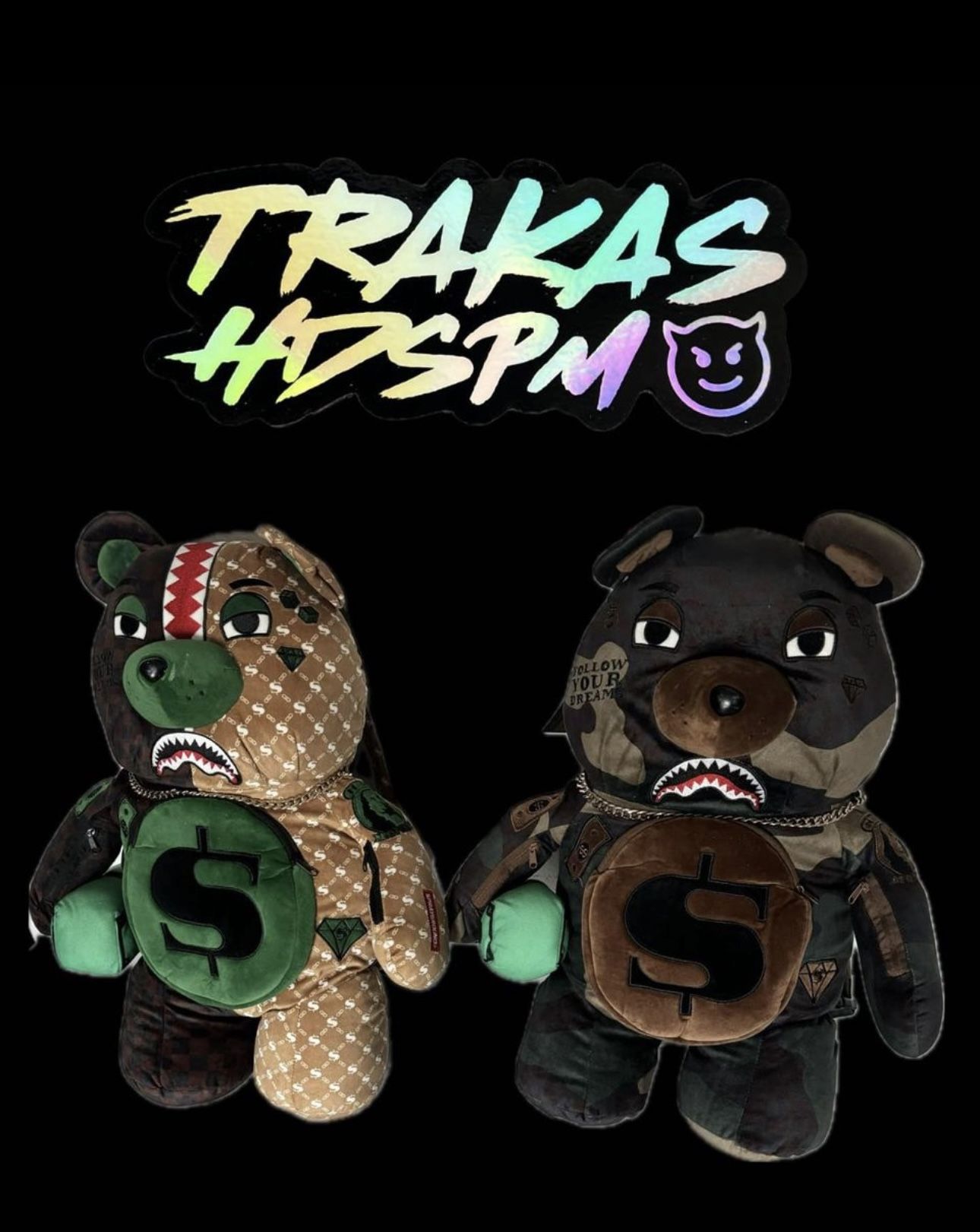 limited edition Sprayground Camocheck Teddy Backpack
