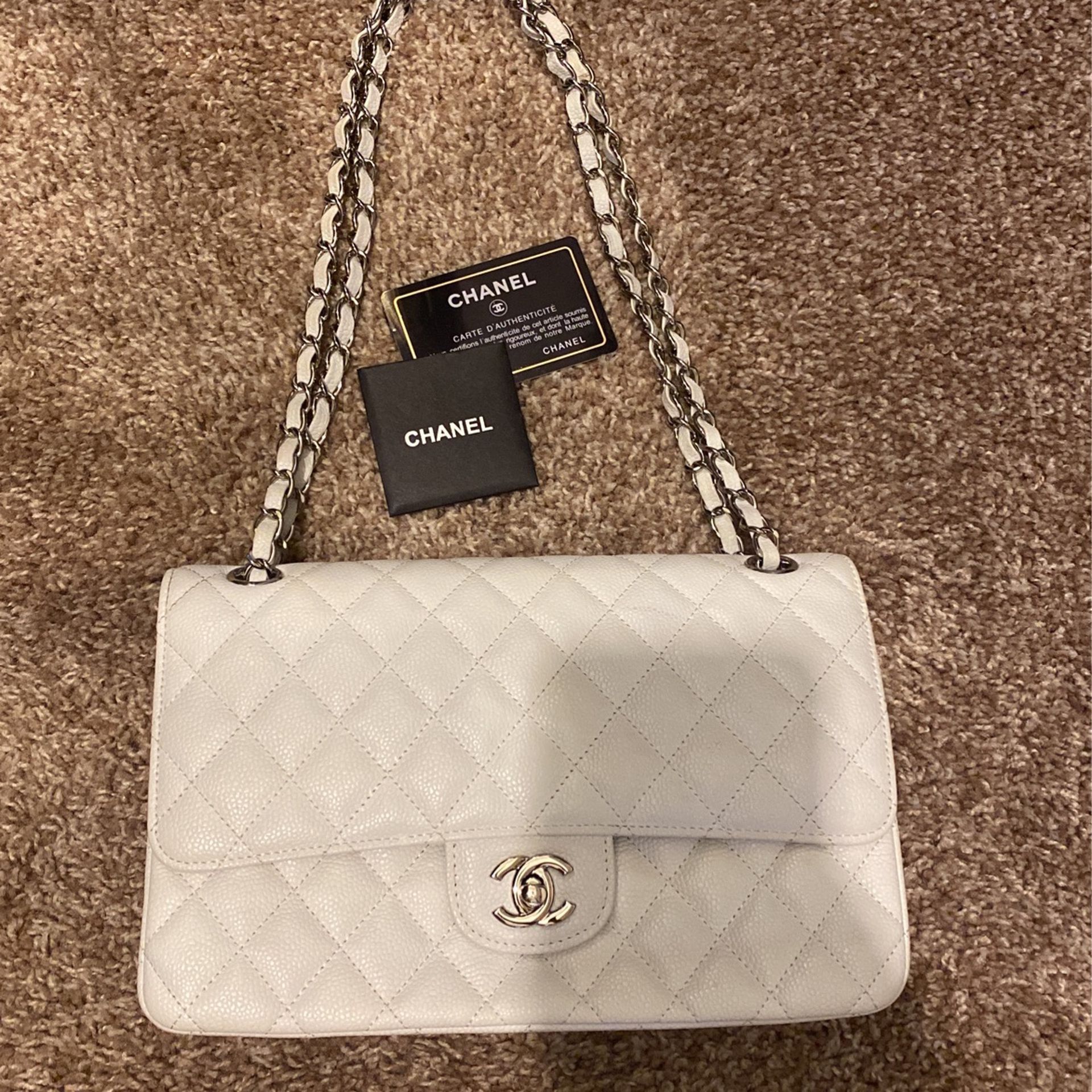 White Chanel Classic Bag