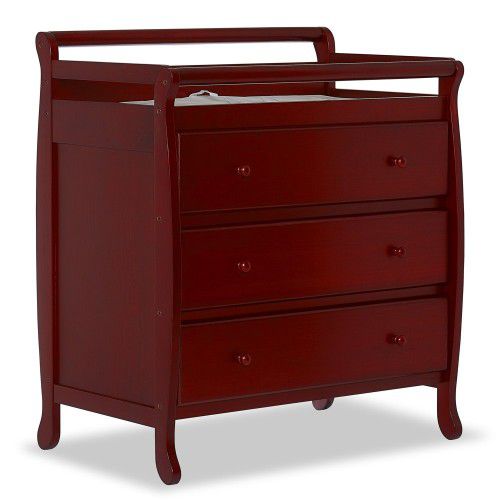 Dream On Me Liberty 3-Drawer Changing Table with Pad, Cherry