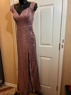 B.Darlin rose gold sequin formal evening dresses size 3-4