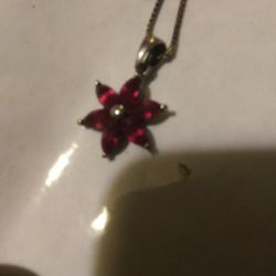 Ruby Sterling Silver Necklace