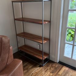 West Elm Industrial Metal and Wood Bookcase